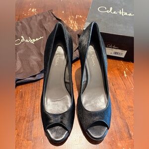 Cole Haan Women's Black Peep Toe Pumps